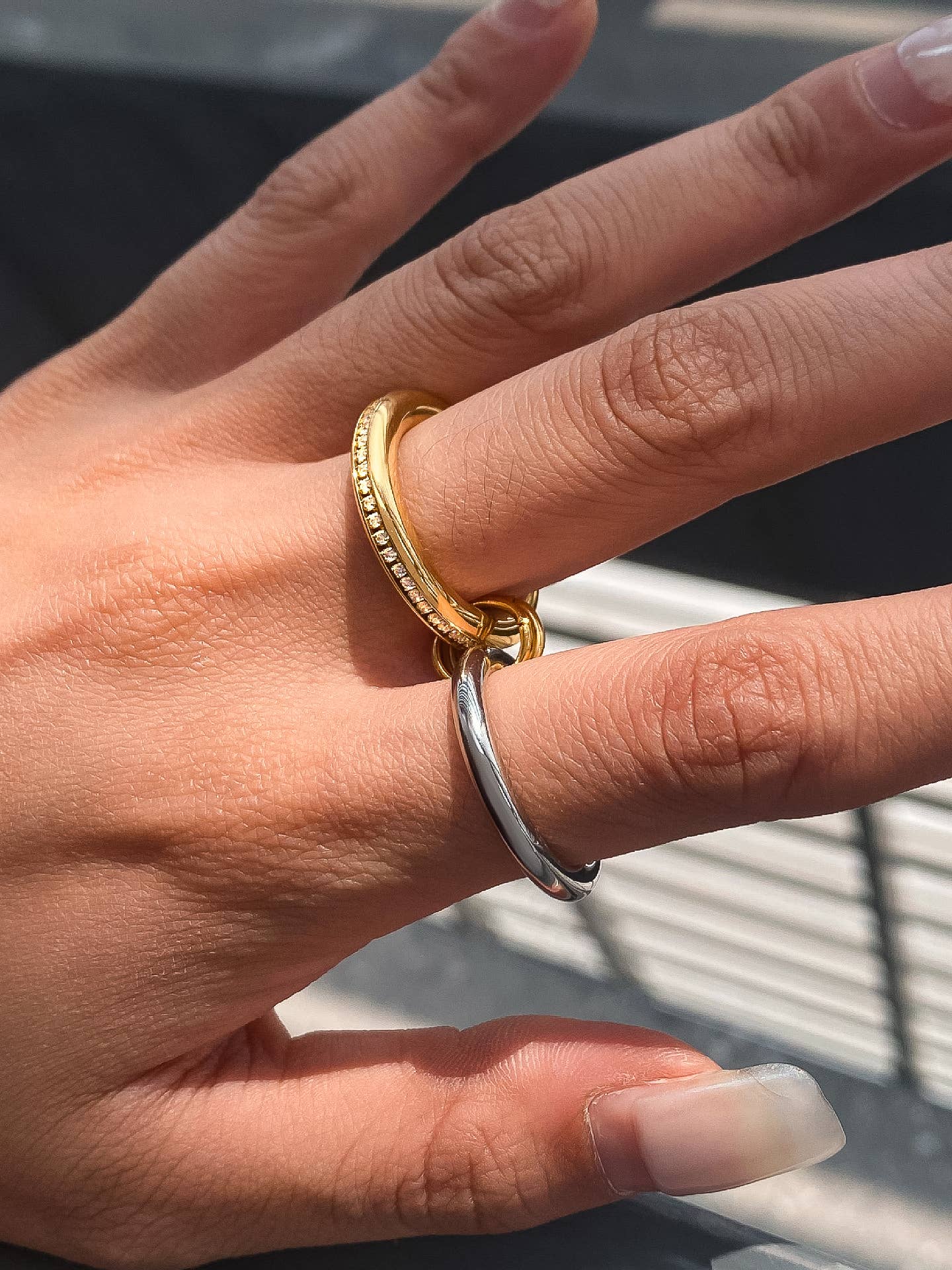 Bayard 18K Gold Multi Stack CZ Band Ring