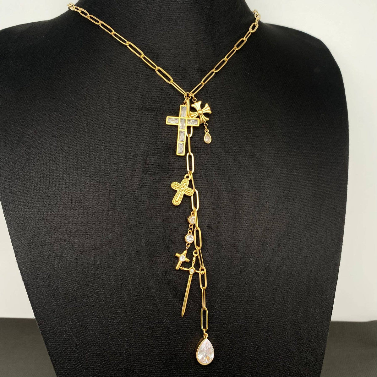 Multiple Cross Charm Necklace