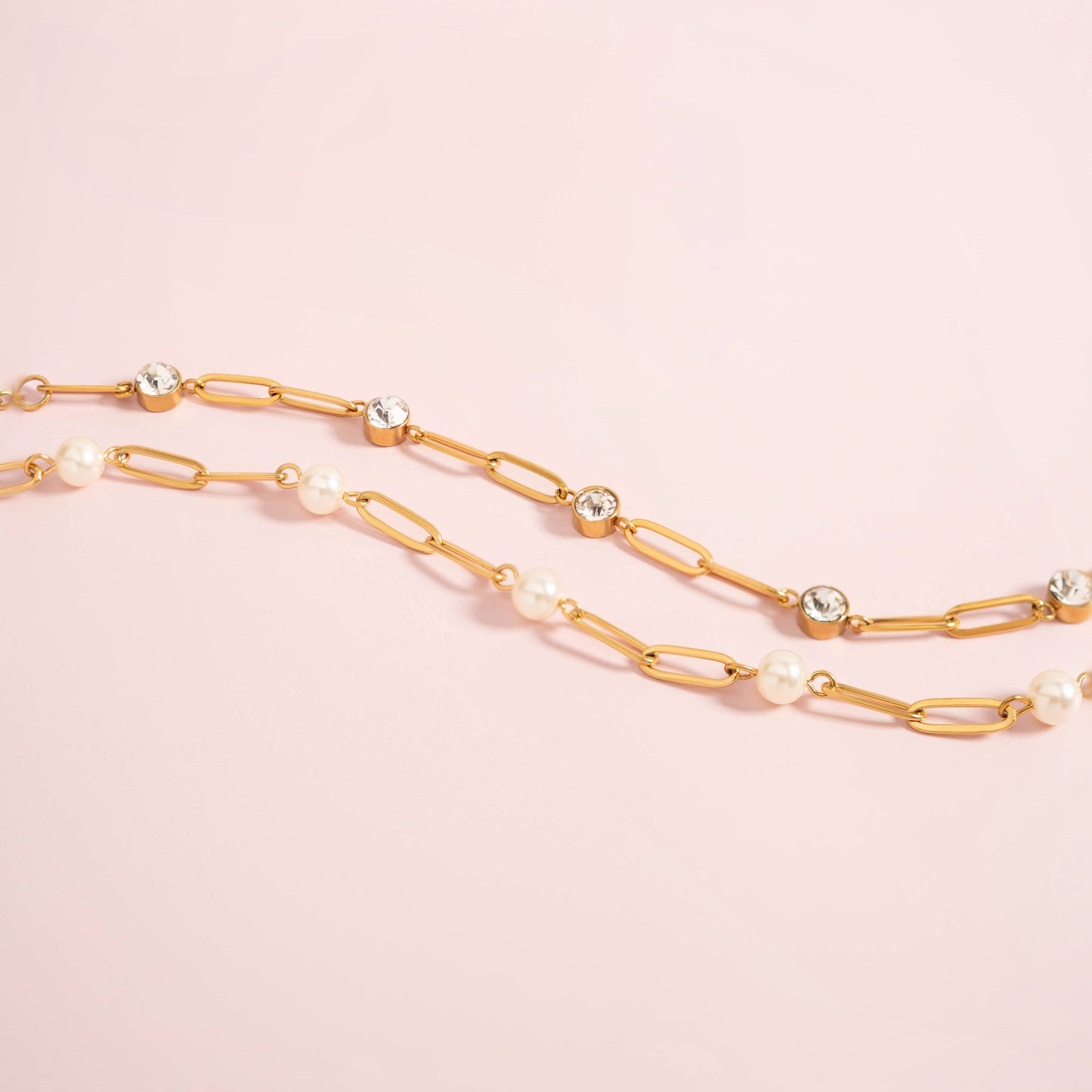 Station Stone Paperclip Chain Bracelet