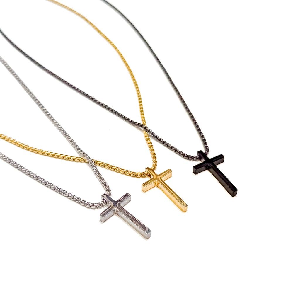Stainless Steel Mens Collection Cross Necklace