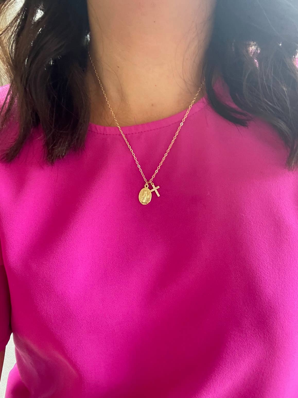 Riggs Virgin Mary Cross Necklace