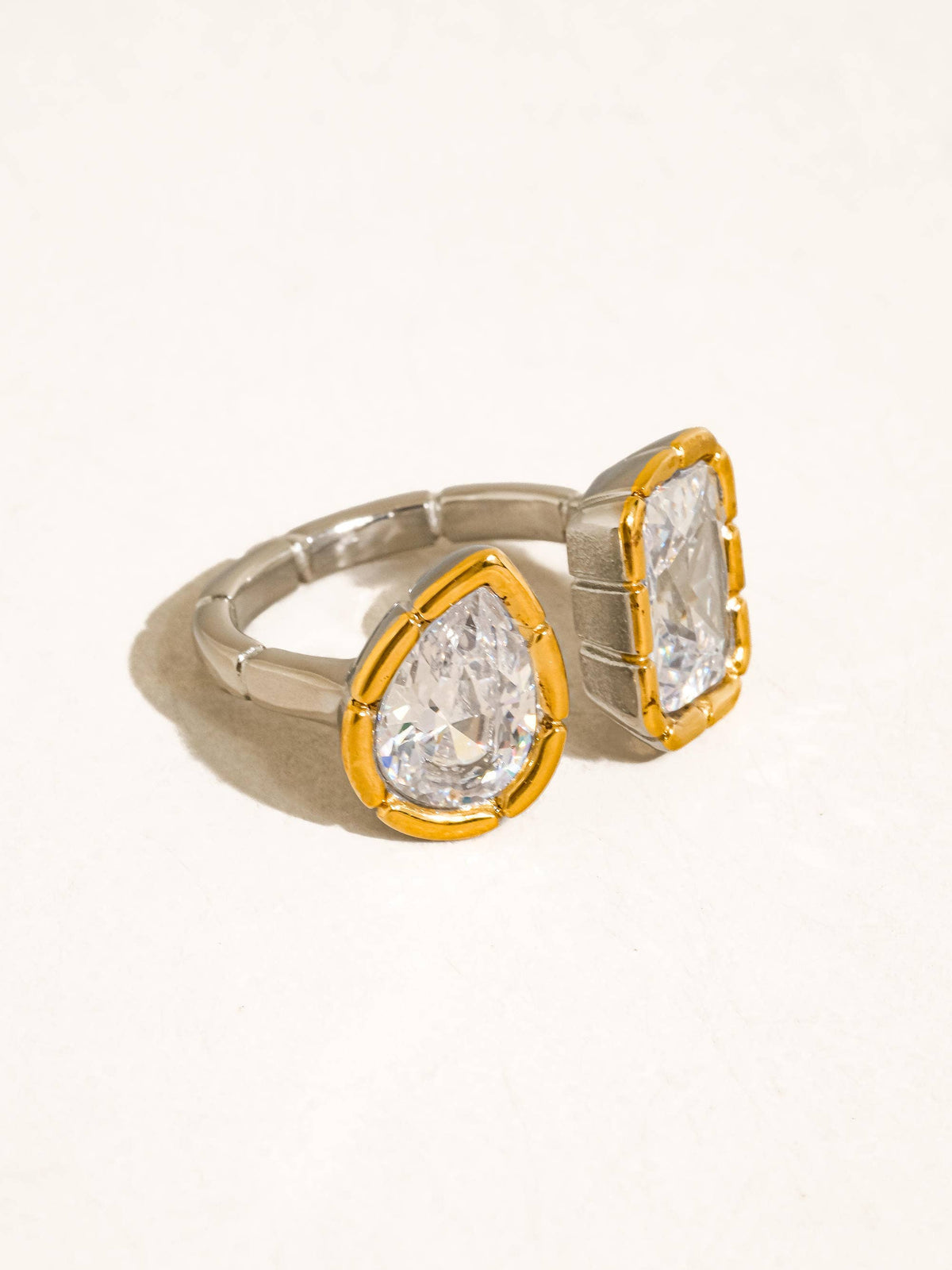 Serréa 18K Gold CZ Adjustable Ring