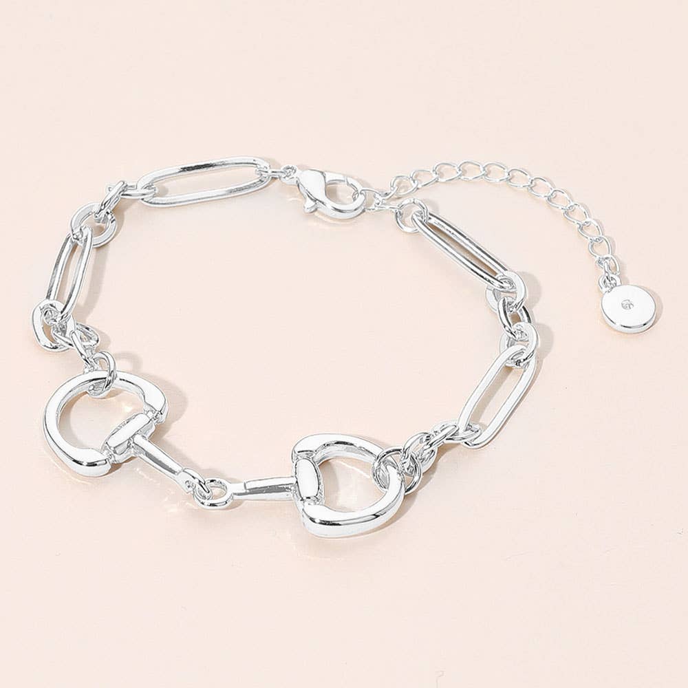 Metal Horsebit Link Bracelet