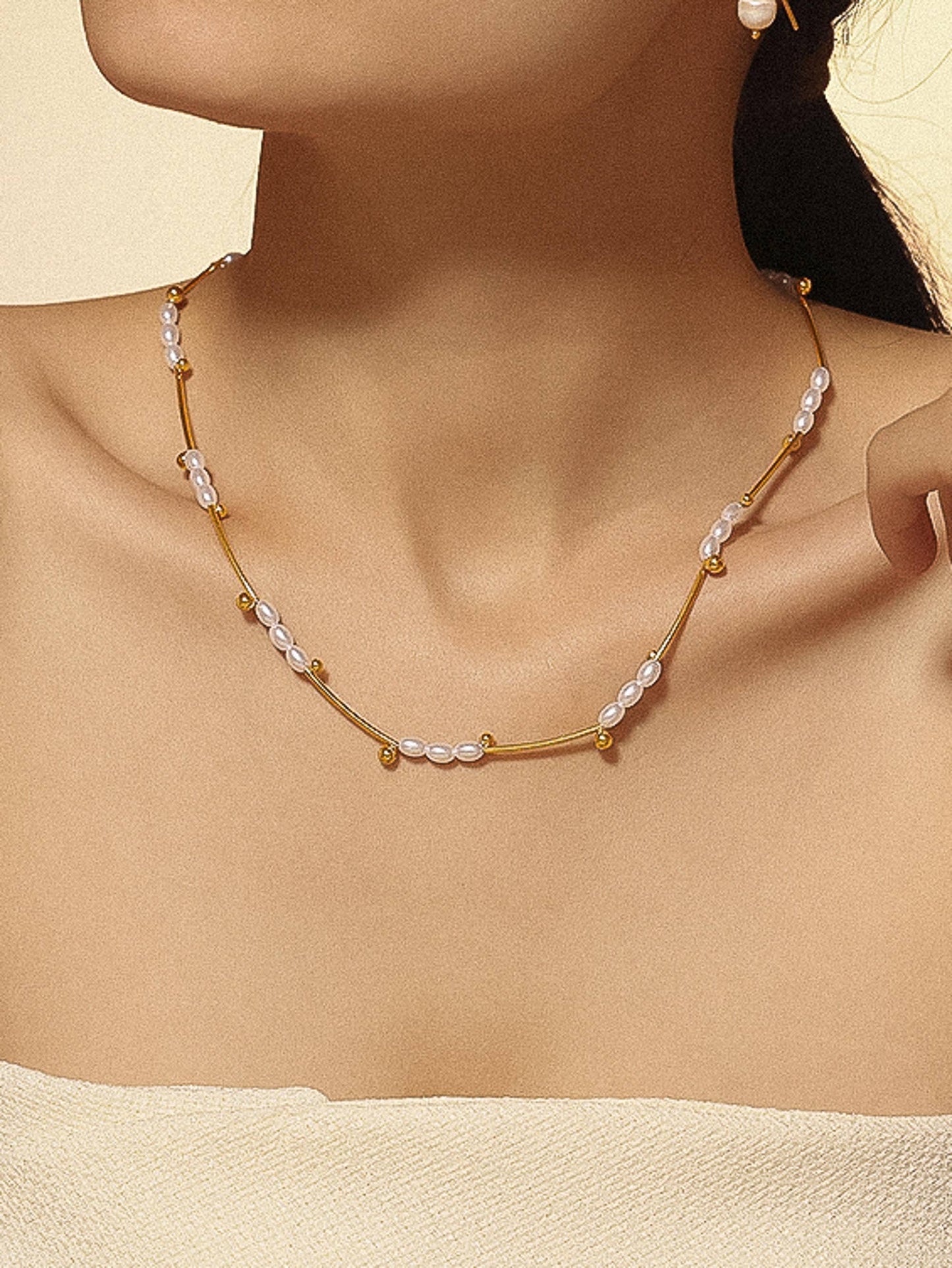 Nera 18K Gold Petite Pearl Chain Necklace