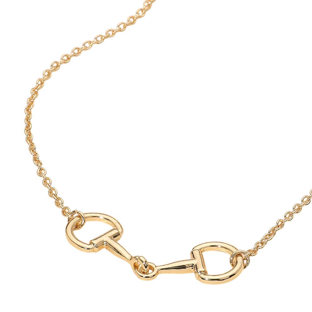 Metal Horsebit Pendant Necklace