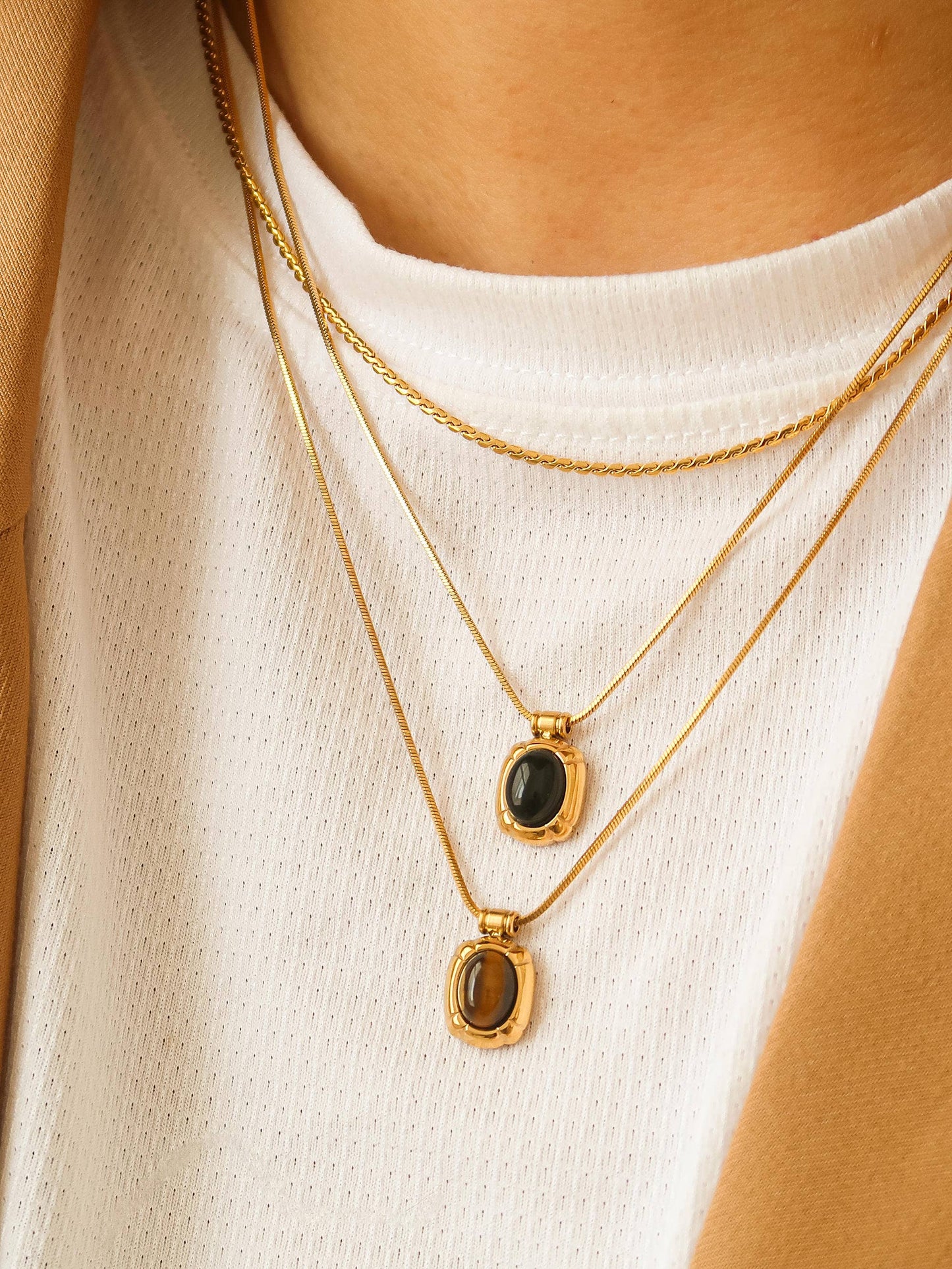 Dax 18K Gold Natural Stone Necklace